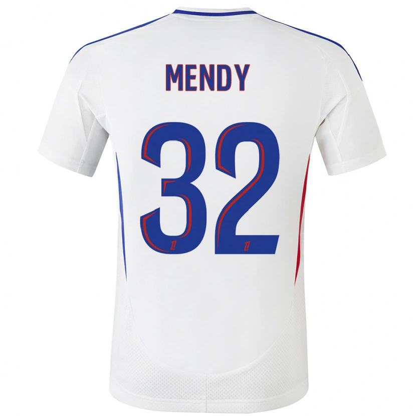 DanxenキッズMaeline Mendy#32ホワイト ブルーホームシャツ2024/25ジャージーユニフォーム