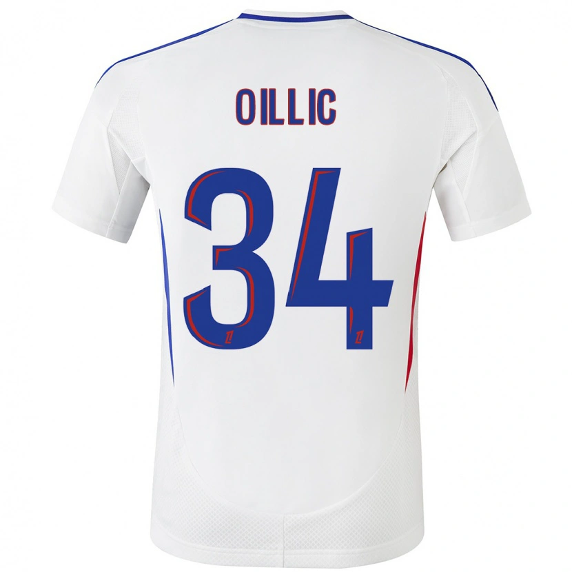 DanxenキッズLaureen Oillic#34ホワイト ブルーホームシャツ2024/25ジャージーユニフォーム