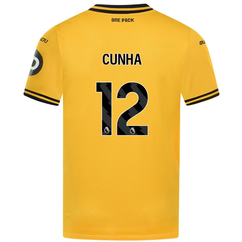 Danxenキッズマテウス・クーニャ#12黄ホームシャツ2024/25ジャージーユニフォーム