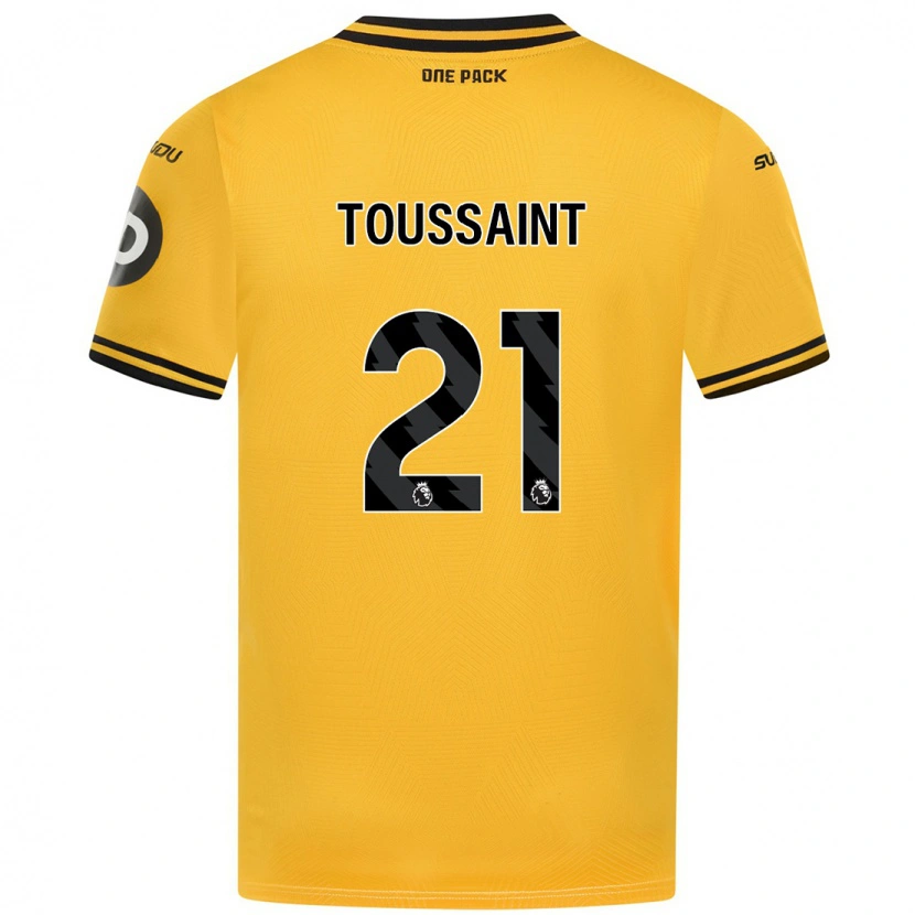 DanxenキッズDestiney Toussaint#21黄ホームシャツ2024/25ジャージーユニフォーム