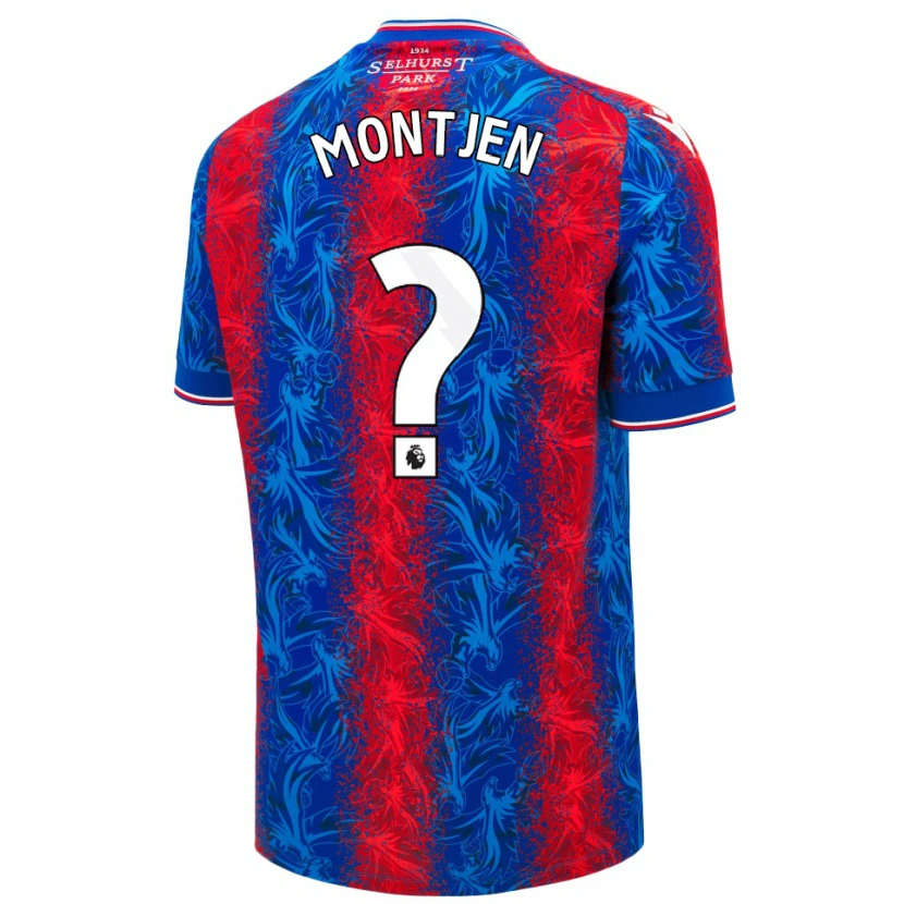DanxenキッズDavid Montjen#0赤青のストライプホームシャツ2024/25ジャージーユニフォーム