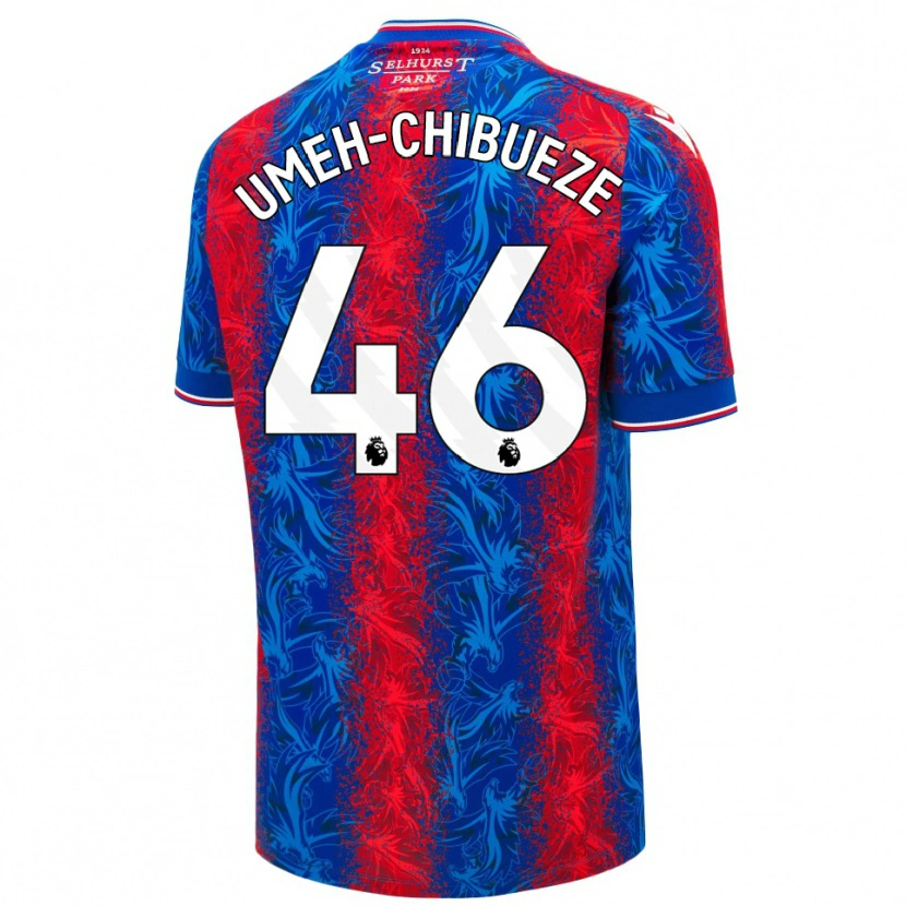 DanxenキッズFranco Umeh-Chibueze#46赤青のストライプホームシャツ2024/25ジャージーユニフォーム