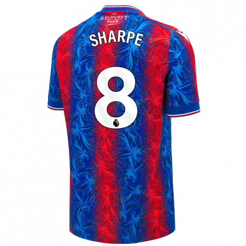 Danxenキッズモリー・メイ・シャープ#8赤青のストライプホームシャツ2024/25ジャージーユニフォーム