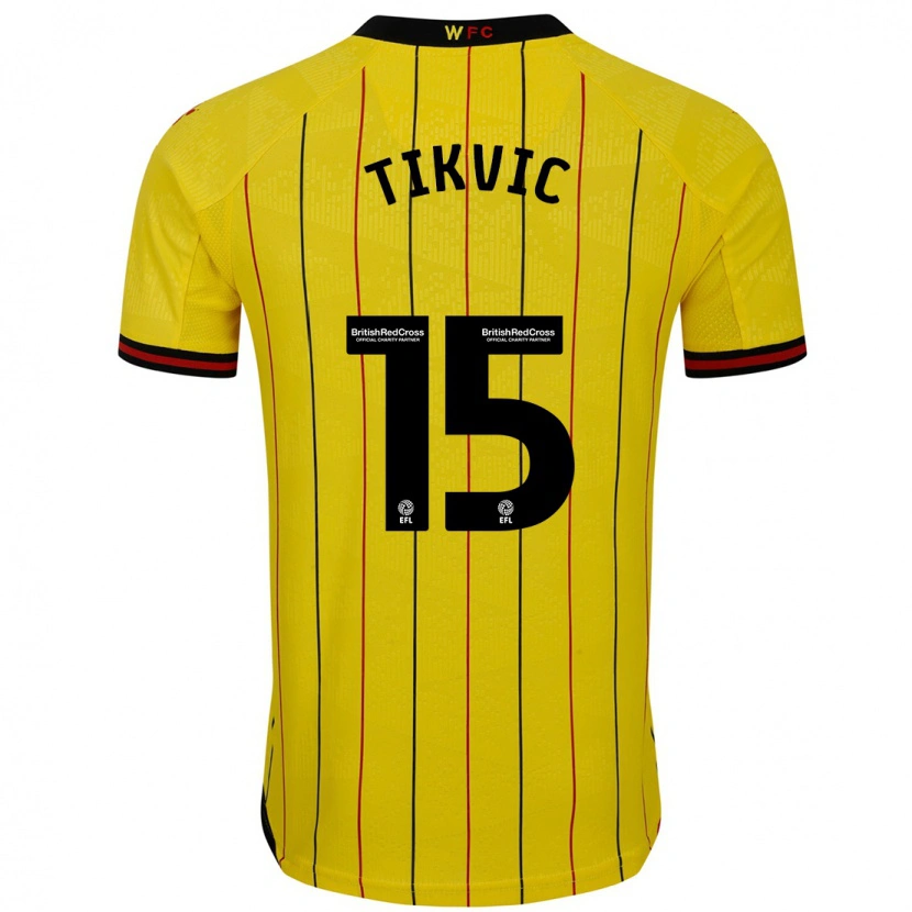 DanxenキッズAntonio Tikvic#15黄 黒ホームシャツ2024/25ジャージーユニフォーム