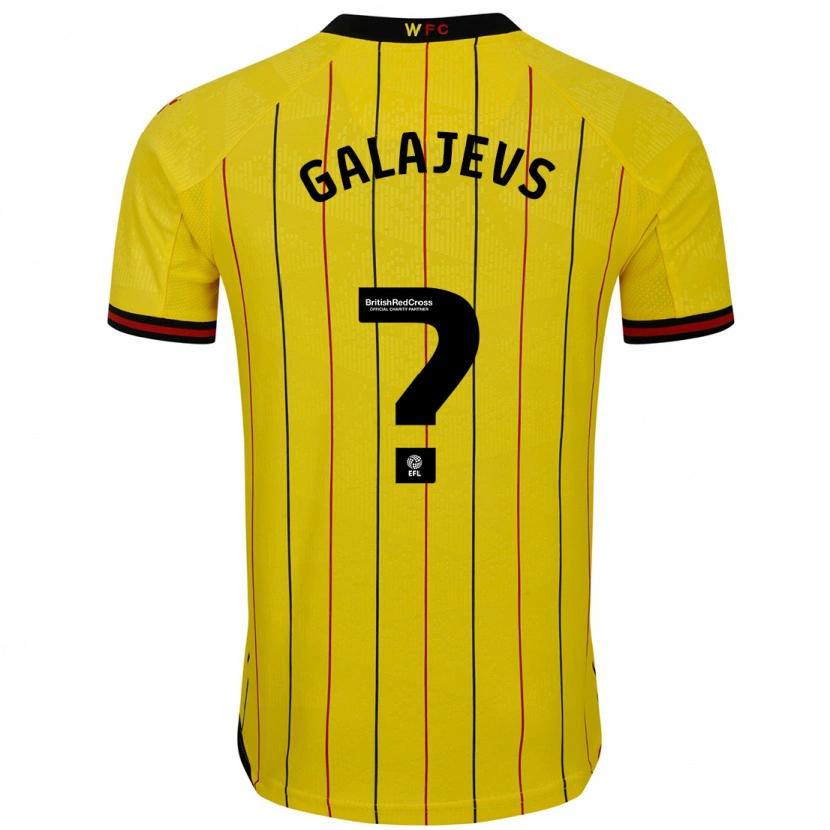 DanxenキッズMarats Galajevs#0黄 黒ホームシャツ2024/25ジャージーユニフォーム