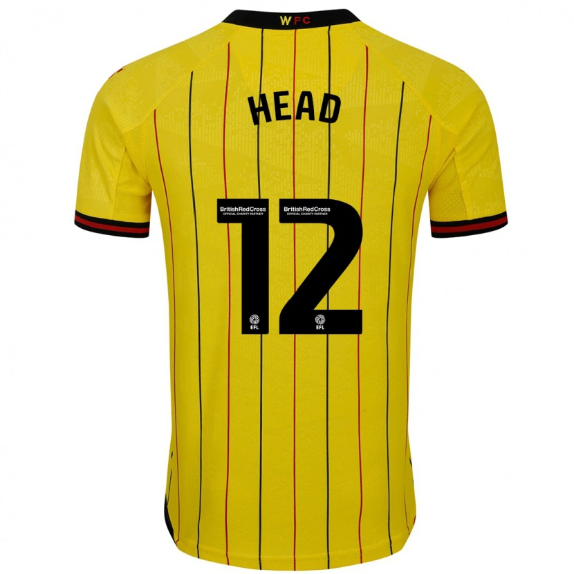 DanxenキッズEllie Head#12黄 黒ホームシャツ2024/25ジャージーユニフォーム