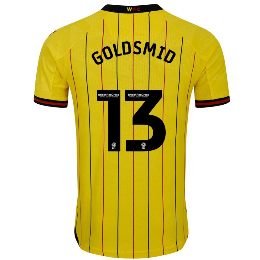 DanxenキッズJacqui Goldsmid#13黄 黒ホームシャツ2024/25ジャージーユニフォーム