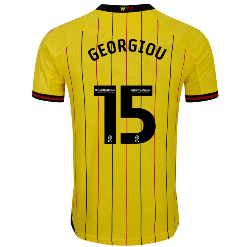 DanxenキッズAndria Georgiou#15黄 黒ホームシャツ2024/25ジャージーユニフォーム