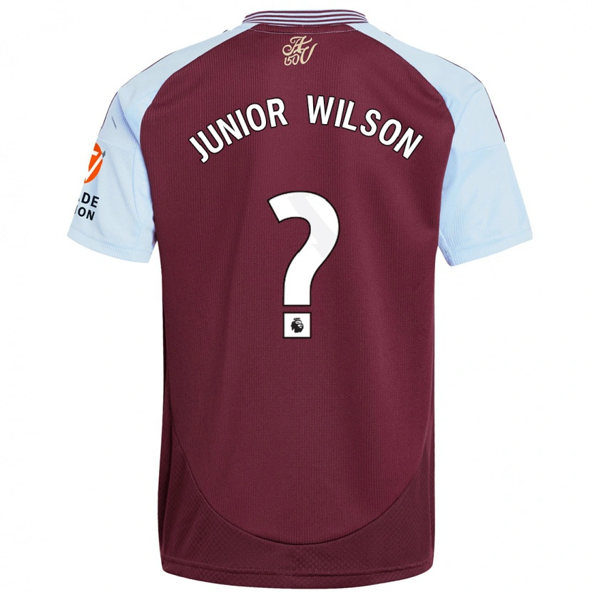 DanxenキッズJunior Wilson#0バーガンディスカイブルーホームシャツ2024/25ジャージーユニフォーム