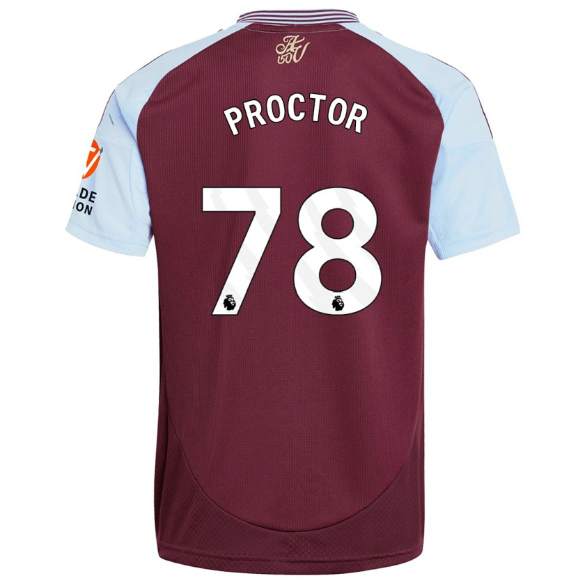 DanxenキッズSam Proctor#78バーガンディスカイブルーホームシャツ2024/25ジャージーユニフォーム