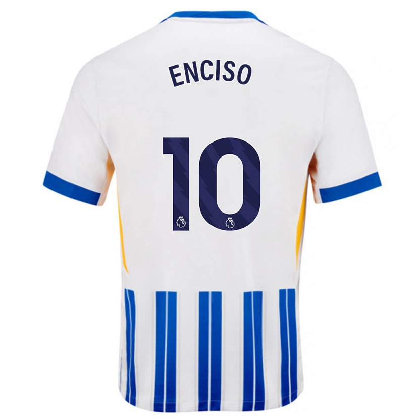 Danxenキッズフリオ・エンシソ#10白青のピンストライプホームシャツ2024/25ジャージーユニフォーム