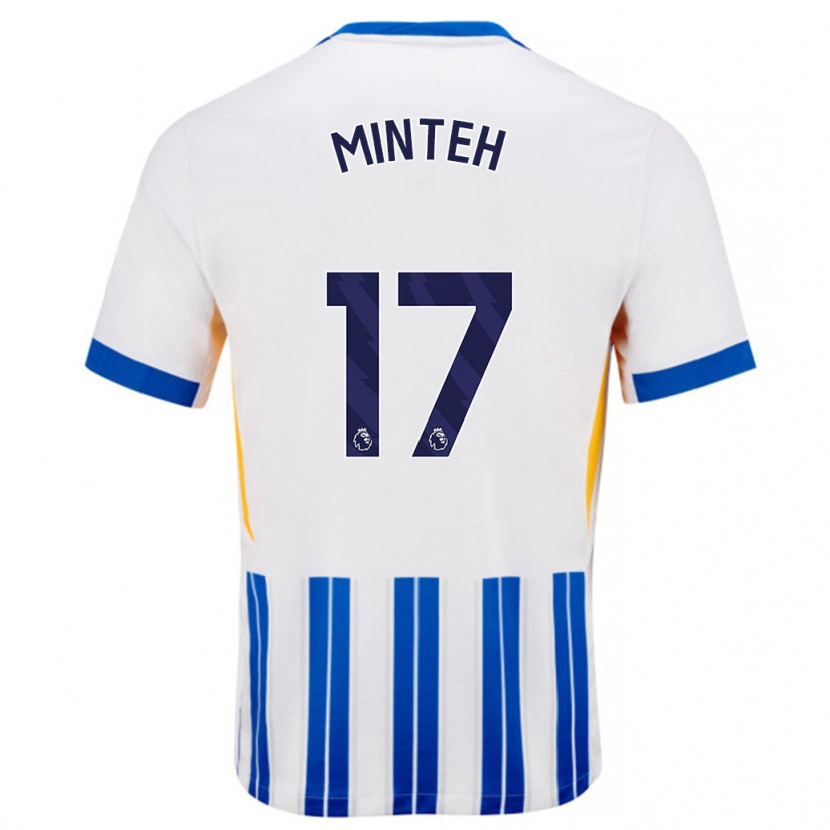 Danxenキッズヤンクバ・ミンテ#17白青のピンストライプホームシャツ2024/25ジャージーユニフォーム