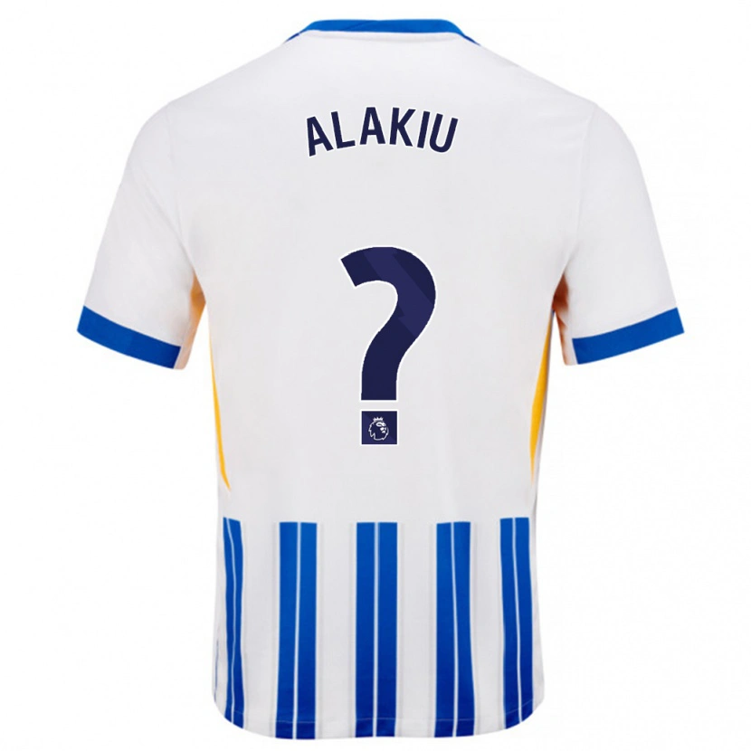 DanxenキッズIsaiah Alakiu#0白青のピンストライプホームシャツ2024/25ジャージーユニフォーム