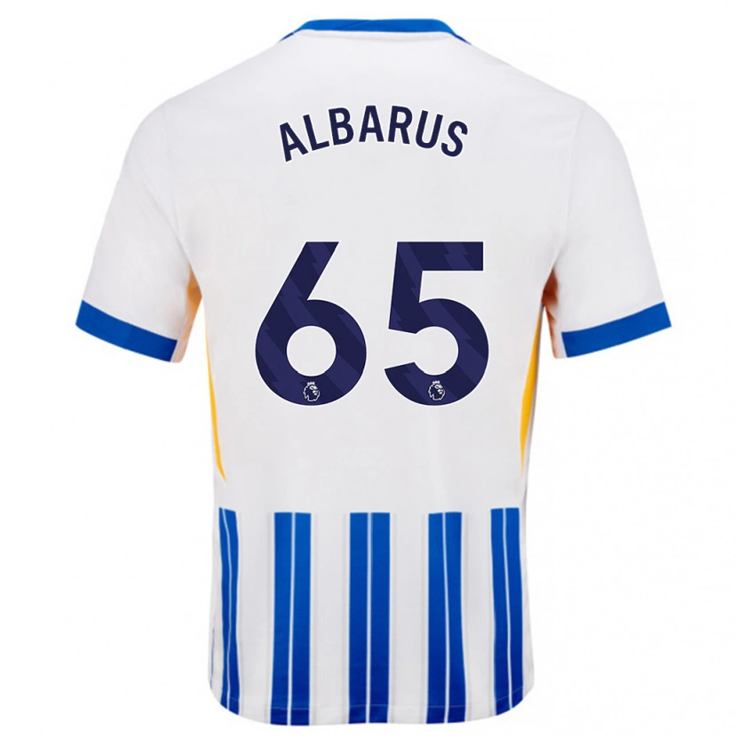 Danxenキッズゼーン・アルバラス#65白青のピンストライプホームシャツ2024/25ジャージーユニフォーム