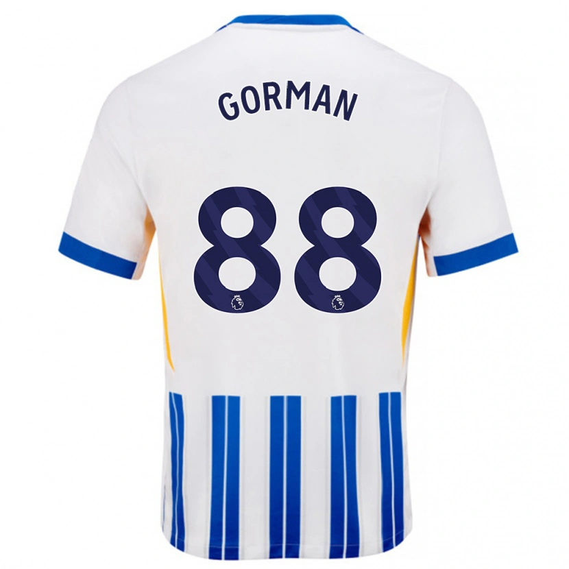 Danxenキッズロニー・ゴーマン#88白青のピンストライプホームシャツ2024/25ジャージーユニフォーム