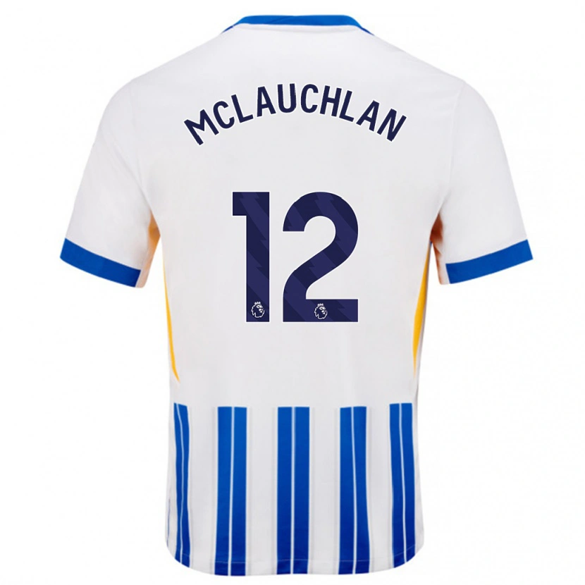 Danxenキッズレイチェル・マクロークラン#12白青のピンストライプホームシャツ2024/25ジャージーユニフォーム