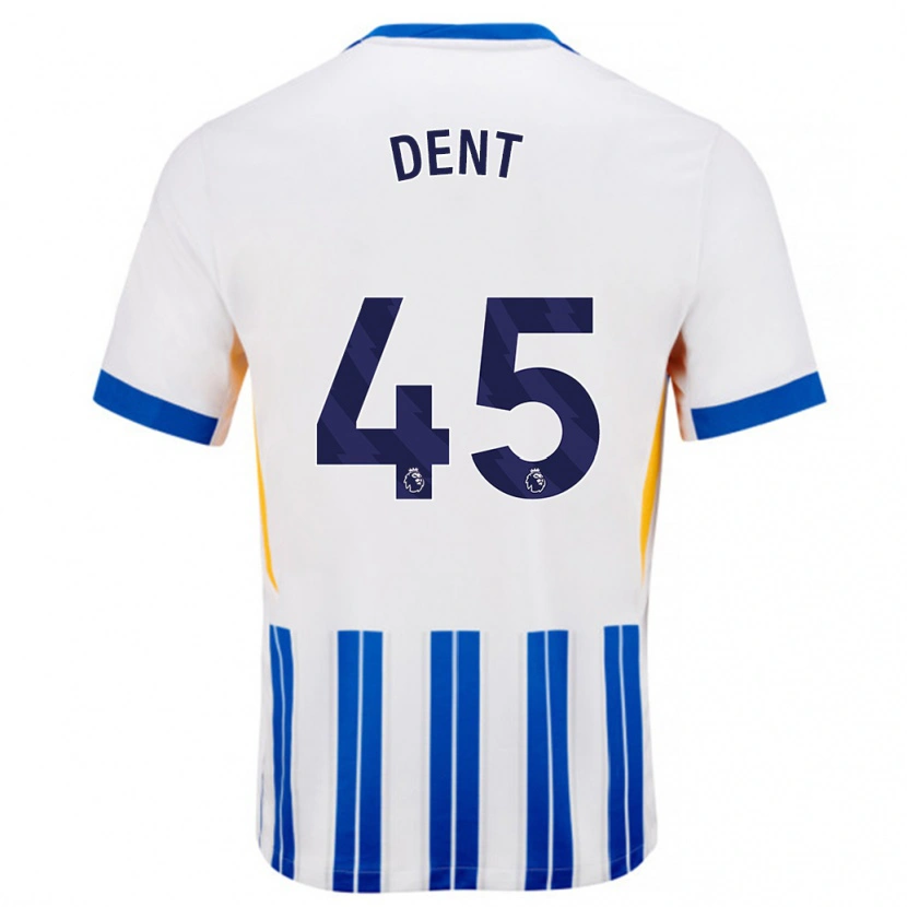 Danxenキッズリリー・デント#45白青のピンストライプホームシャツ2024/25ジャージーユニフォーム