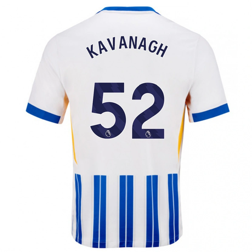 Danxenキッズリー・カヴァナ#52白青のピンストライプホームシャツ2024/25ジャージーユニフォーム