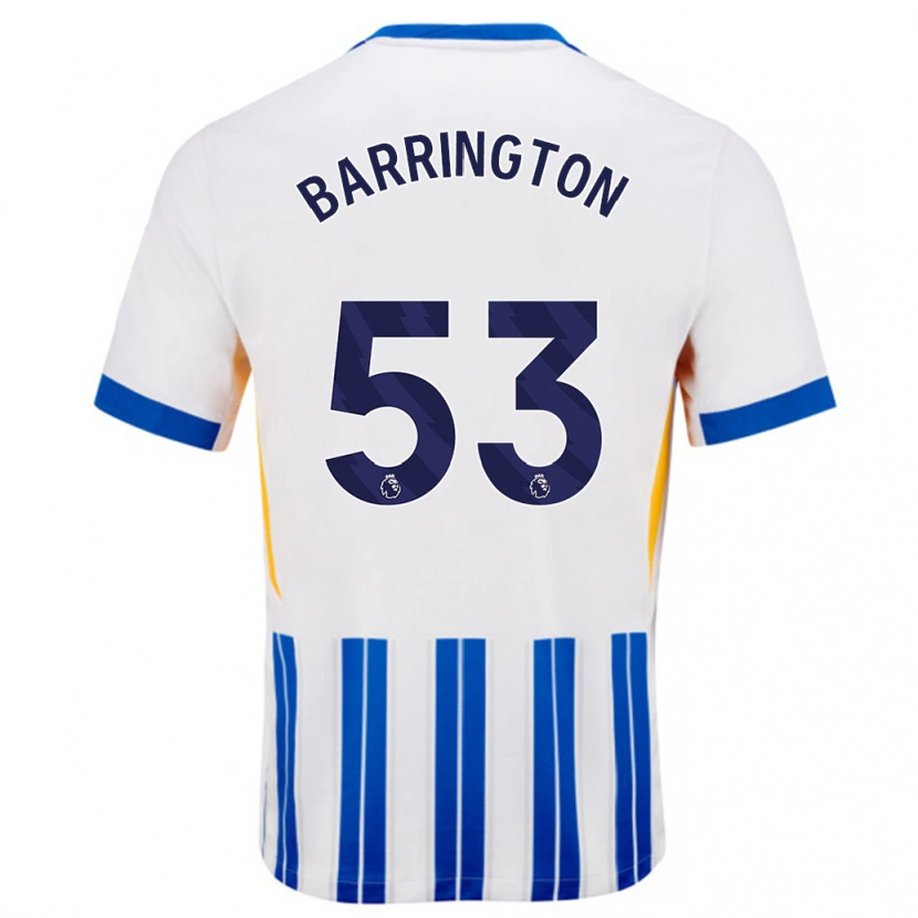 Danxenキッズルカ・バーリントン#53白青のピンストライプホームシャツ2024/25ジャージーユニフォーム