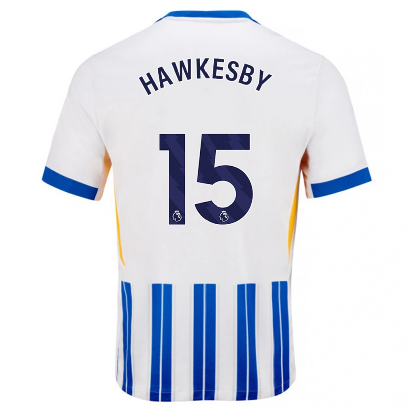 Danxenキッズマッケンジー・ホークスベリー#15白青のピンストライプホームシャツ2024/25ジャージーユニフォーム