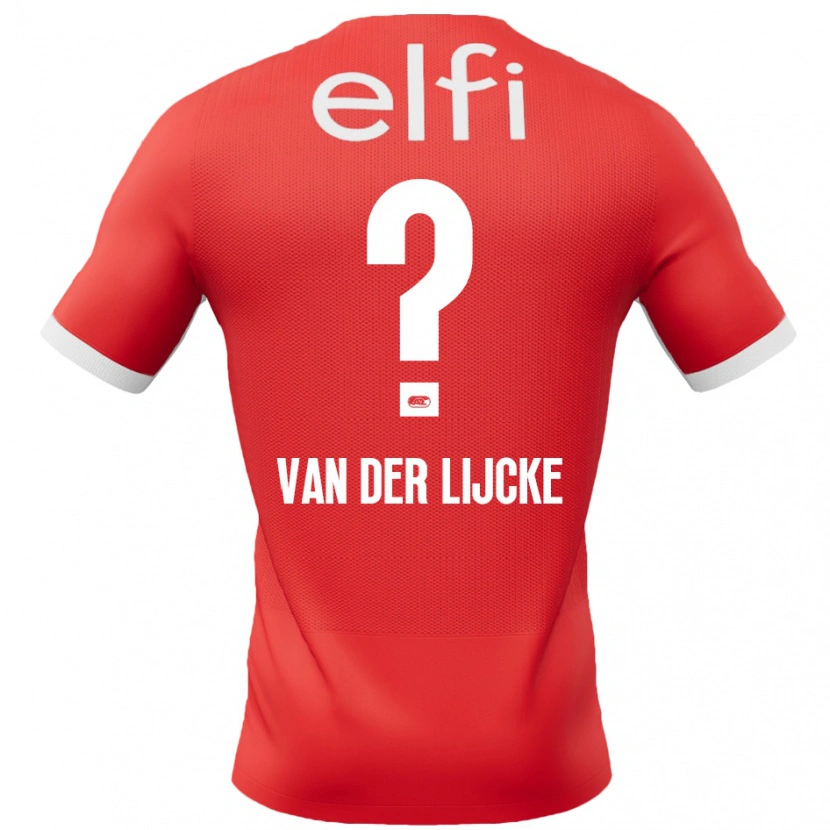DanxenキッズDonny Van Der Lijcke#0赤 白ホームシャツ2024/25ジャージーユニフォーム