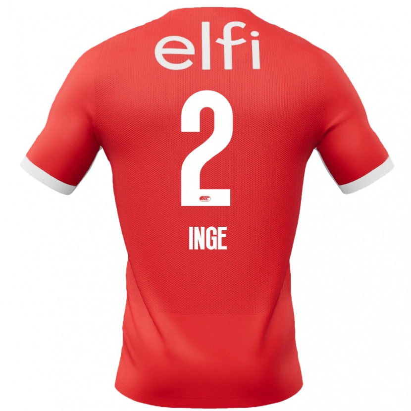 DanxenキッズKiani Inge#2赤 白ホームシャツ2024/25ジャージーユニフォーム
