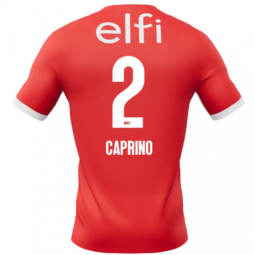 DanxenキッズGinia Caprino#2赤 白ホームシャツ2024/25ジャージーユニフォーム