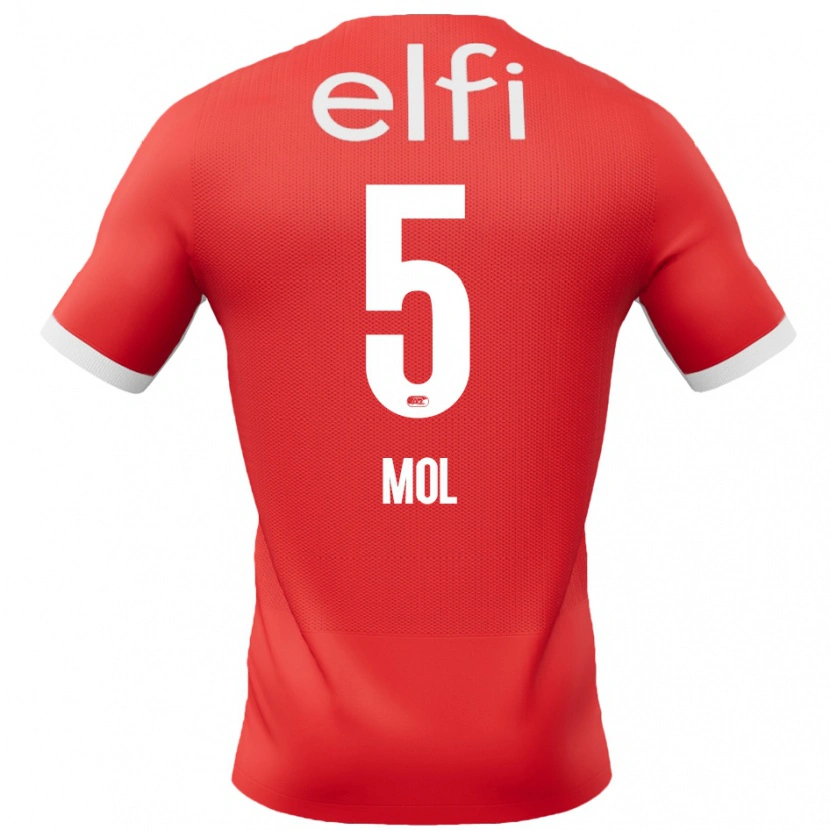 DanxenキッズCamie Mol#5赤 白ホームシャツ2024/25ジャージーユニフォーム