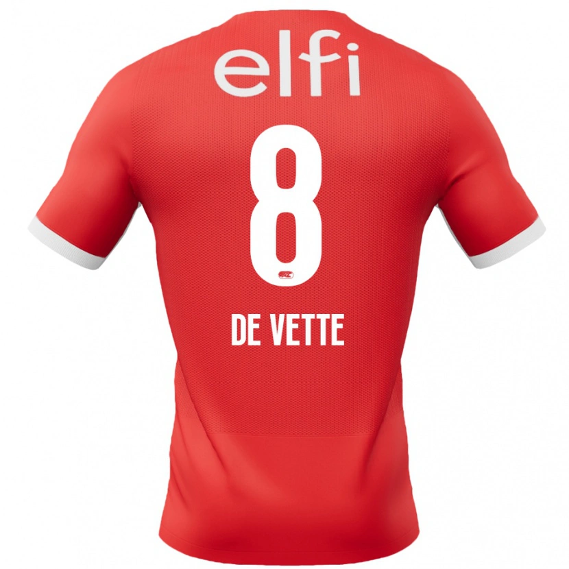 DanxenキッズManique De Vette#8赤 白ホームシャツ2024/25ジャージーユニフォーム