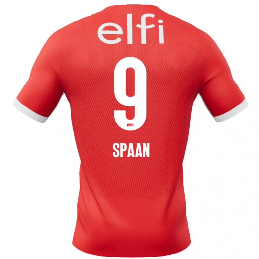 DanxenキッズFloor Spaan#9赤 白ホームシャツ2024/25ジャージーユニフォーム