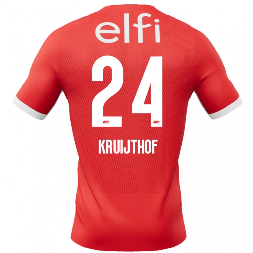 DanxenキッズAnnemiek Kruijthof#24赤 白ホームシャツ2024/25ジャージーユニフォーム