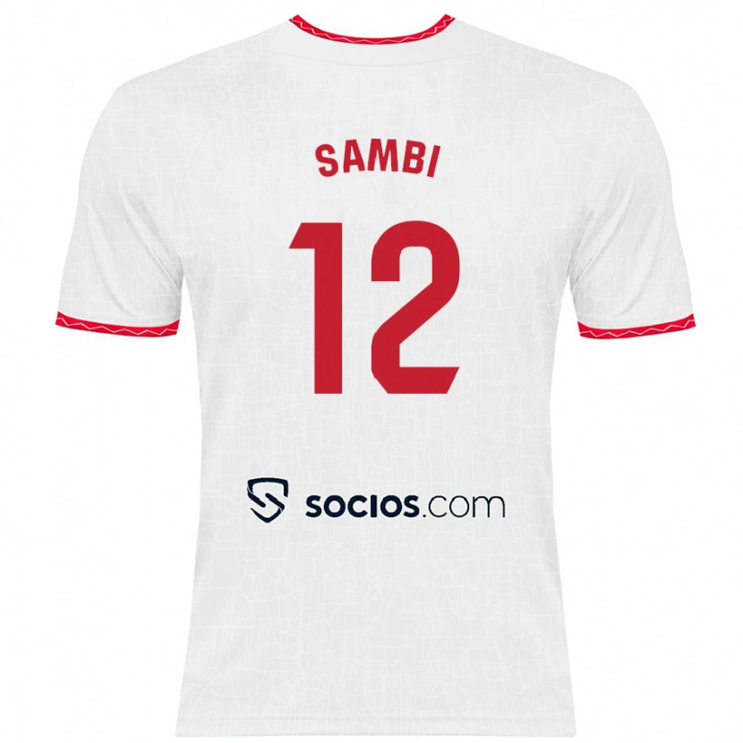 Danxenキッズサンビ・ロコンガ#12白 赤ホームシャツ2024/25ジャージーユニフォーム
