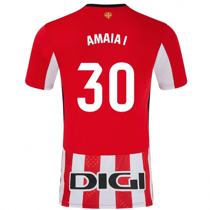 Danxenキッズアマイア・イリバレン#30赤 白ホームシャツ2024/25ジャージーユニフォーム