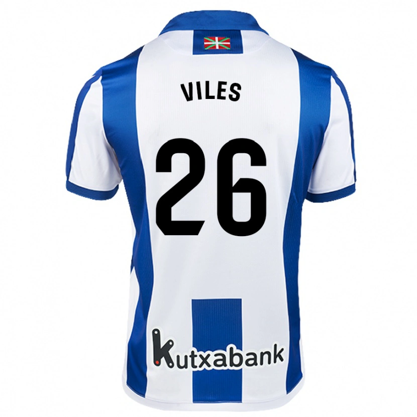 DanxenキッズElene Viles#26ホワイト ブルーホームシャツ2024/25ジャージーユニフォーム