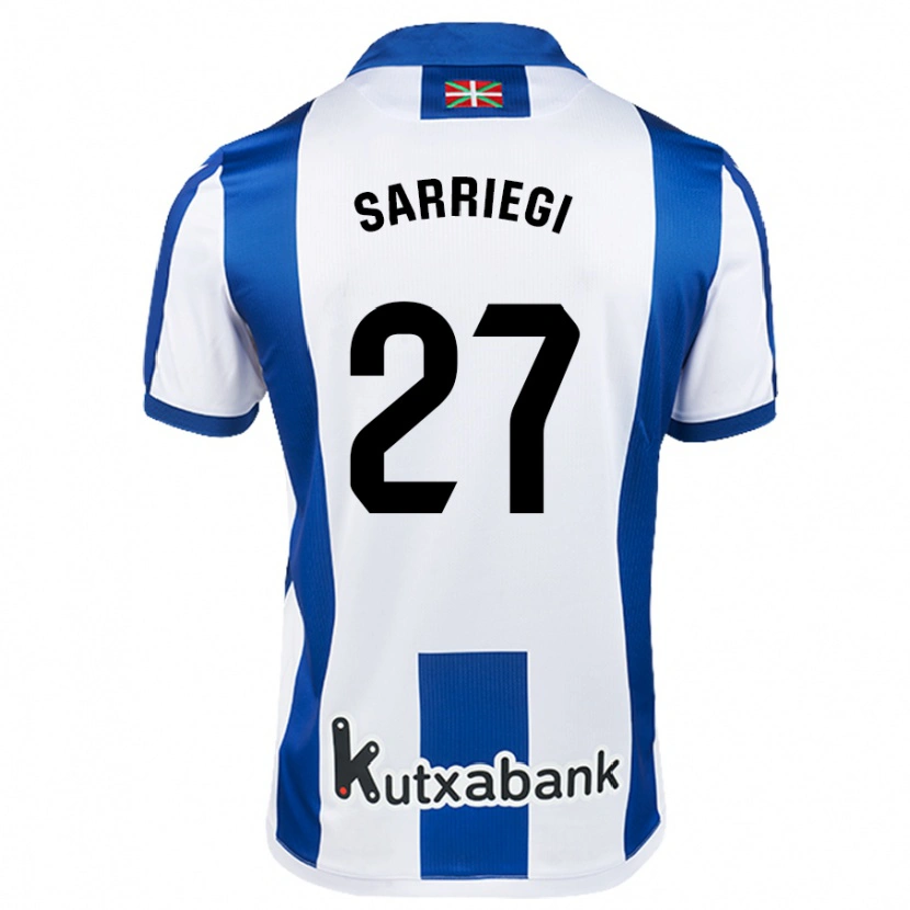 DanxenキッズNora Sarriegi#27ホワイト ブルーホームシャツ2024/25ジャージーユニフォーム