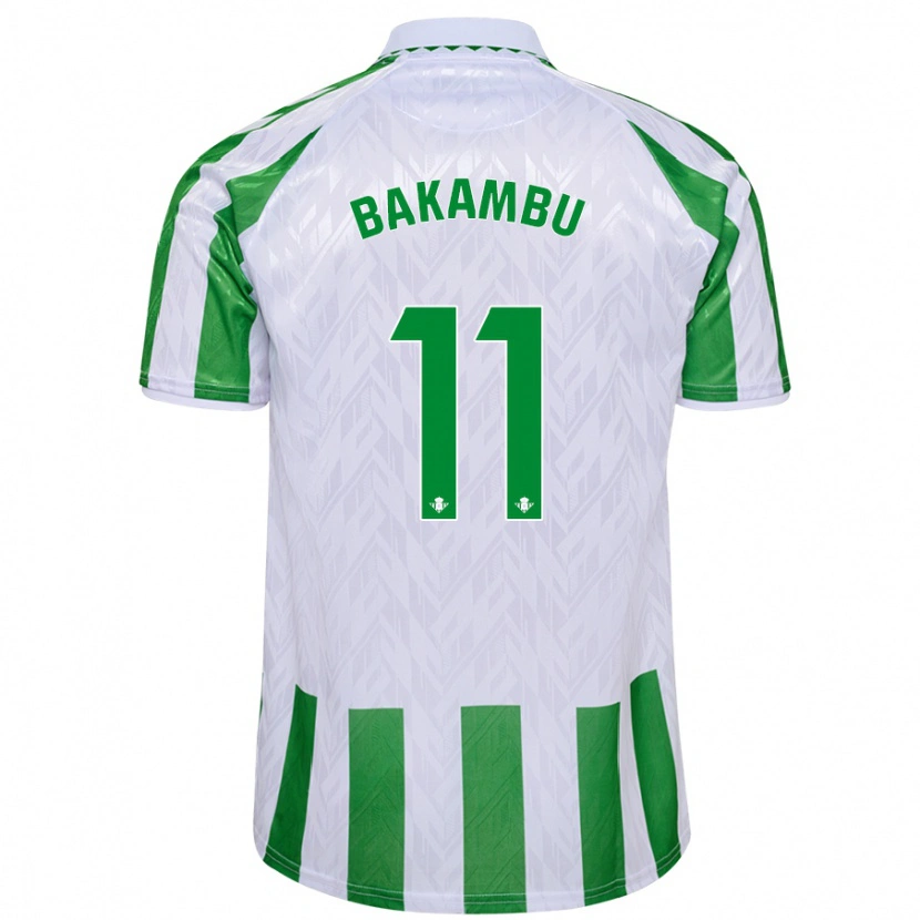 Danxenキッズセドリック・バカンブ#11緑と白のストライプホームシャツ2024/25ジャージーユニフォーム