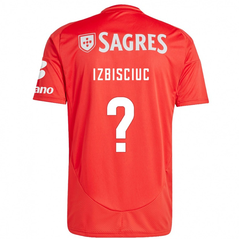 DanxenキッズPedro Izbisciuc#0赤 白ホームシャツ2024/25ジャージーユニフォーム
