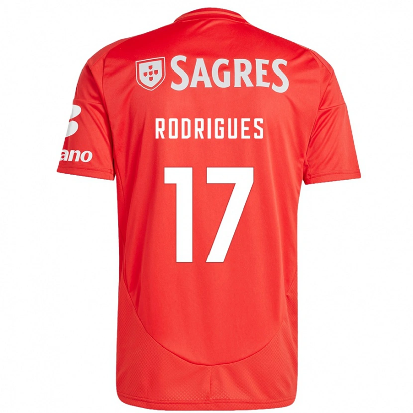 DanxenキッズTiago Rodrigues#17赤 白ホームシャツ2024/25ジャージーユニフォーム