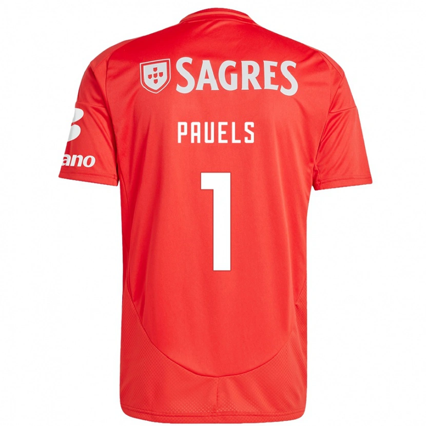 DanxenキッズLena Pauels#1赤 白ホームシャツ2024/25ジャージーユニフォーム