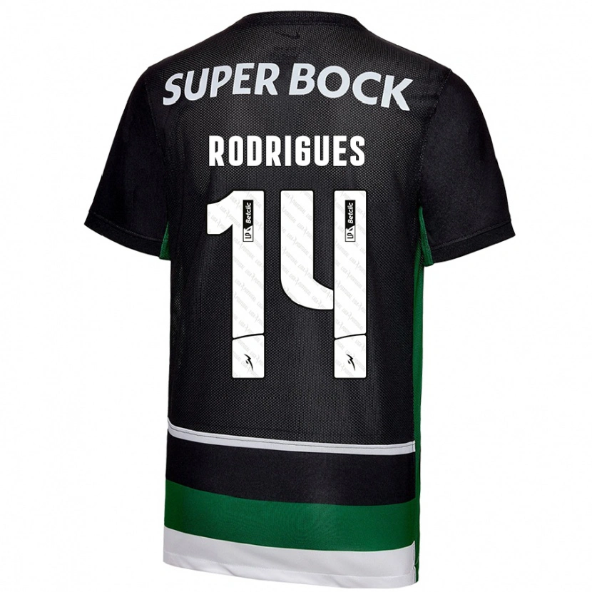 DanxenキッズPaulo Rodrigues#14黒 白 緑ホームシャツ2024/25ジャージーユニフォーム