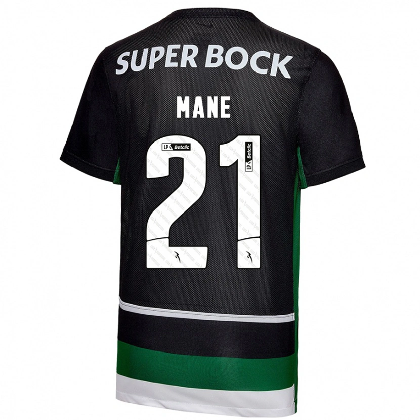 DanxenキッズIsnaba Mané#21黒 白 緑ホームシャツ2024/25ジャージーユニフォーム