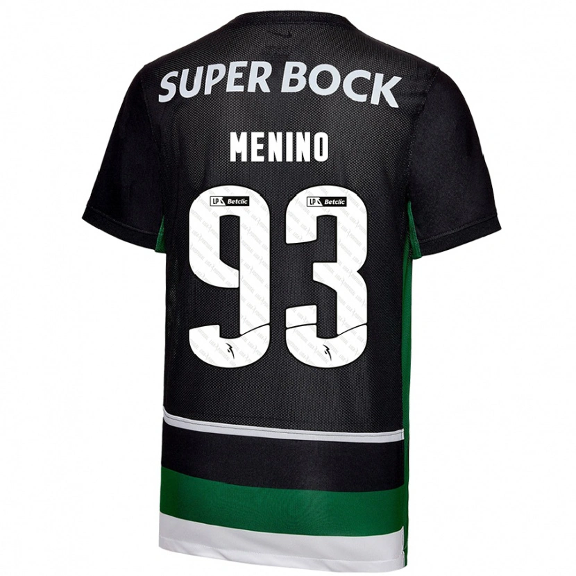 Danxenキッズミゲル・メニーノ#93黒 白 緑ホームシャツ2024/25ジャージーユニフォーム