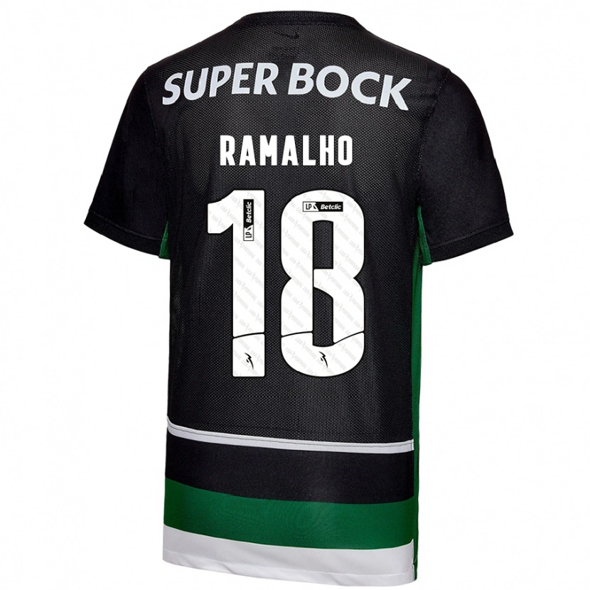 Danxenキッズイネス・フィリパ・ラマーリョ・ゴンサウ#18黒 白 緑ホームシャツ2024/25ジャージーユニフォーム