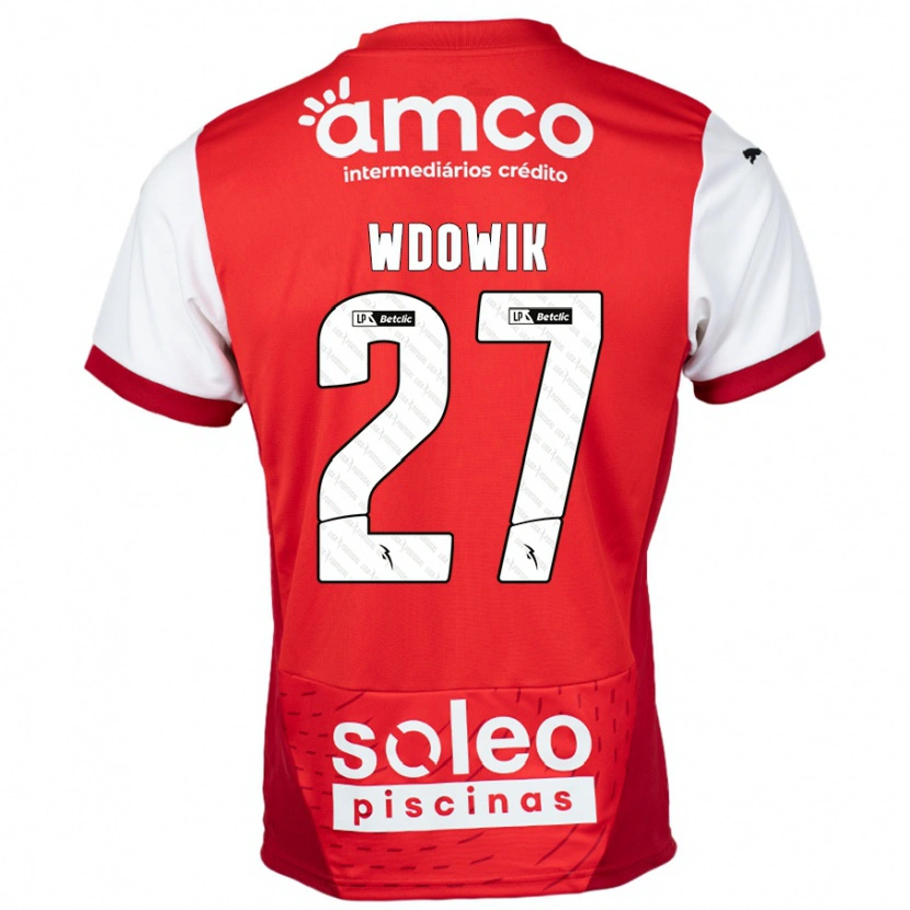 DanxenキッズBartlomiej Wdowik#27赤 白ホームシャツ2024/25ジャージーユニフォーム