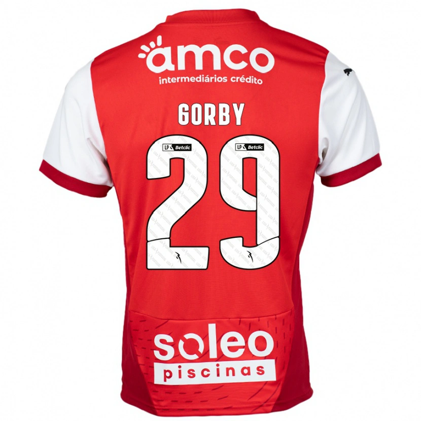 DanxenキッズGorby#29赤 白ホームシャツ2024/25ジャージーユニフォーム