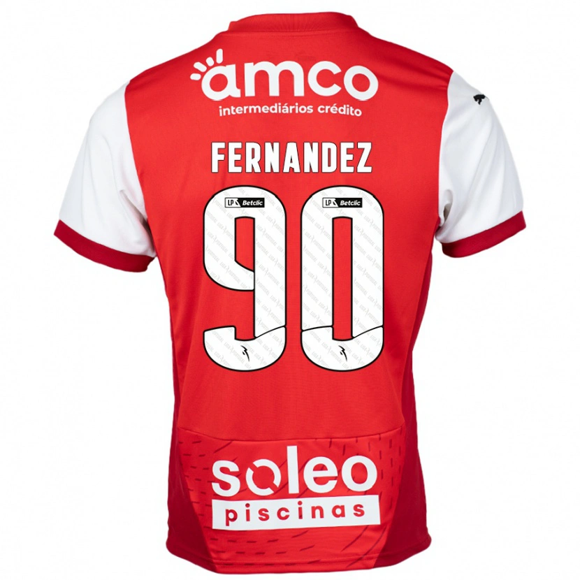 Danxenキッズロベルト・フェルナンデス#90赤 白ホームシャツ2024/25ジャージーユニフォーム