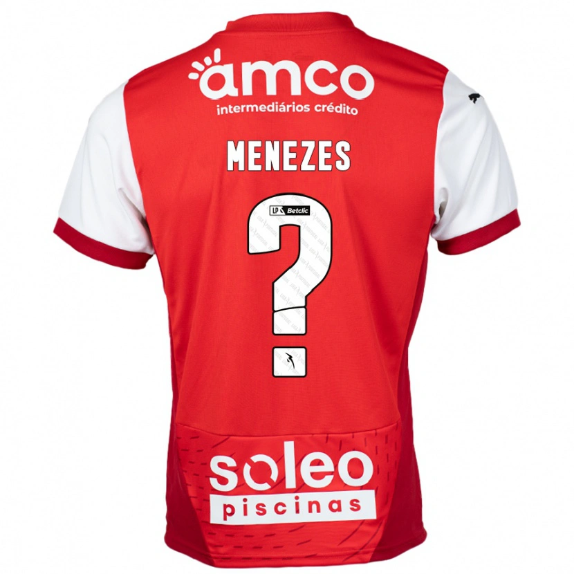 DanxenキッズGabriel Menezes#0赤 白ホームシャツ2024/25ジャージーユニフォーム