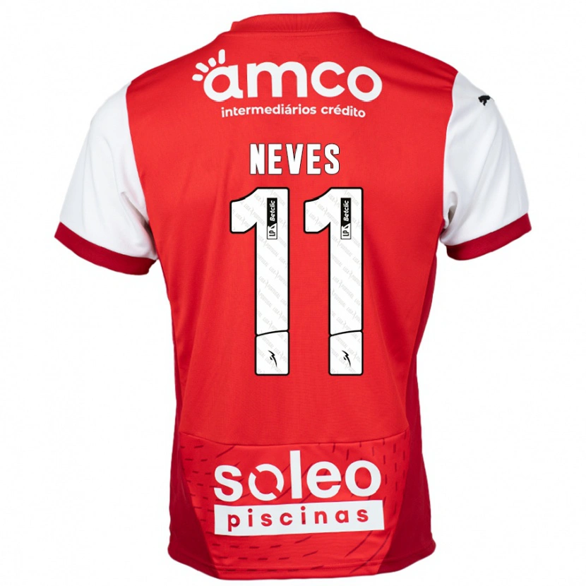DanxenキッズBernardo Neves#11赤 白ホームシャツ2024/25ジャージーユニフォーム