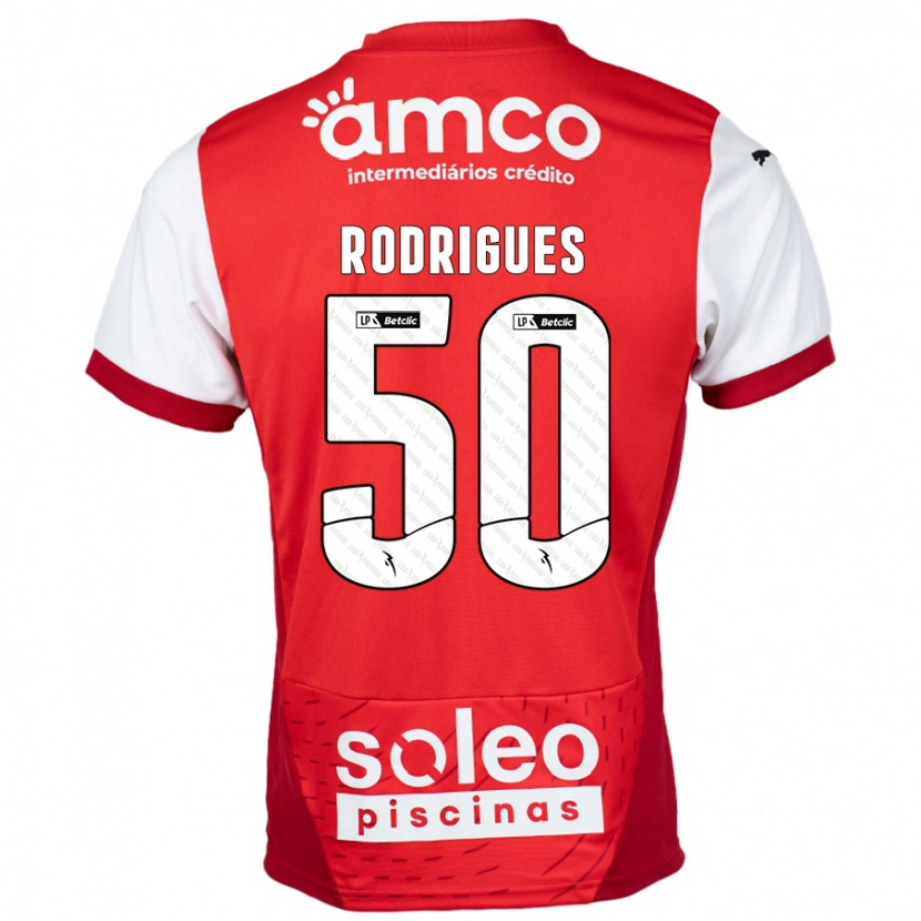 DanxenキッズDiego Rodrigues#50赤 白ホームシャツ2024/25ジャージーユニフォーム