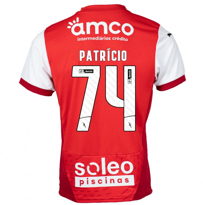 DanxenキッズNuno Patrício#74赤 白ホームシャツ2024/25ジャージーユニフォーム